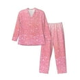 thumbnail image 1 of Fotbe Sparkly Pink Glitter Pijama de Hombre con Estampado de Manga Larga, Conjunto de 2 Piezas, Ropa de Dormir Suave y Cómoda con Bolsillos-X-Large, 1 of 7
