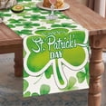 thumbnail image 4 of Fwttom St Patrick Day Table Runner Tablecloth Green Mark Party Table Decor for Party Waterproof Wipe Clean Fabric for Dining Table Kitchen Holiday, 4 of 6