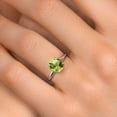 thumbnail image 4 of Gem Stone King 14K White Gold Green Peridot Solitaire Engagement Ring for Women | 2.07 Cttw | Round 8MM | Gemstone August Birthstone | Size 8, 4 of 6