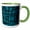 Green/White, variant on 3drose, Retro Modern Mid Century Black Rectangle Design on Deep Teal, 15oz Mug