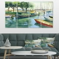 thumbnail image 1 of Boats in River Watercolor - Landscape Canvas Art Print, 1 of 3