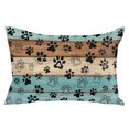 thumbnail image 2 of Light Blue Dog Paws Lumbar Pillow Covers 12x20 Inch, Farmhouse Vintage Modern Blue Brown Wood Decorative Pillowcase with Zipper, Microfiber Breathable Throw Pillowcases for Sofa Bed Living Room, 2 of 9