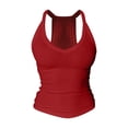 thumbnail image 5 of DondPO Womens Tank Tops,Lady V Neck Racer Back Tank Top For Women Padded Ribbed Long Tank Fitted Basic Tops,Halter Tops for Women,Womens Loose Tank Tops Clearance！ Red S Clearance！, 5 of 5