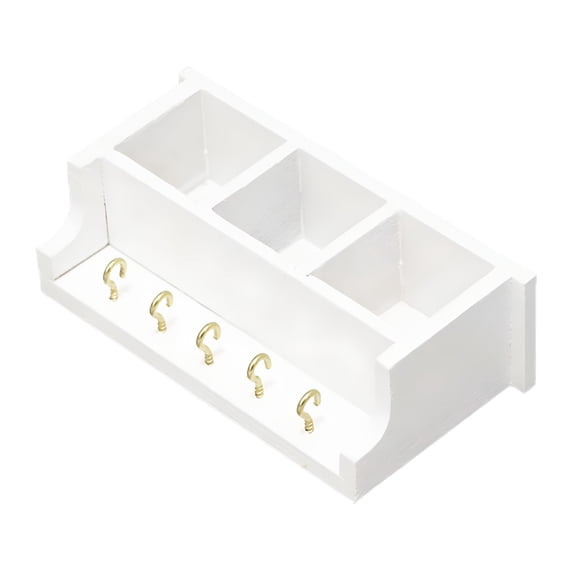 LAMIRO 1/12 Scale Miniature Dollhouse Storage Shelf Accessory Dollhouse Furniture Ornaments Decoration Craft DIY Toys Display Model White