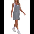 thumbnail image 3 of Vestido de Verano para Mujer 2025, Minivestido Informal Sin Mangas con Tirantes Finos y Bolsillos Gris L, 3 of 8