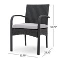 thumbnail image 3 of Grey Outdoor Dining Chairs - Pe Of 2 With Water- Cushions, - & Iron Frame For Patio, Garden And Veranda 2pcs Chair Resin , Protected Inner, 3 of 6