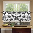 thumbnail image 7 of Ryvnso Abstract Leopards Leaves Curtains Sets Short Curtain Rod Pocket Half Window Cafe Farmhouse Tier 2 Panels 57"W x 36"L, 7 of 7