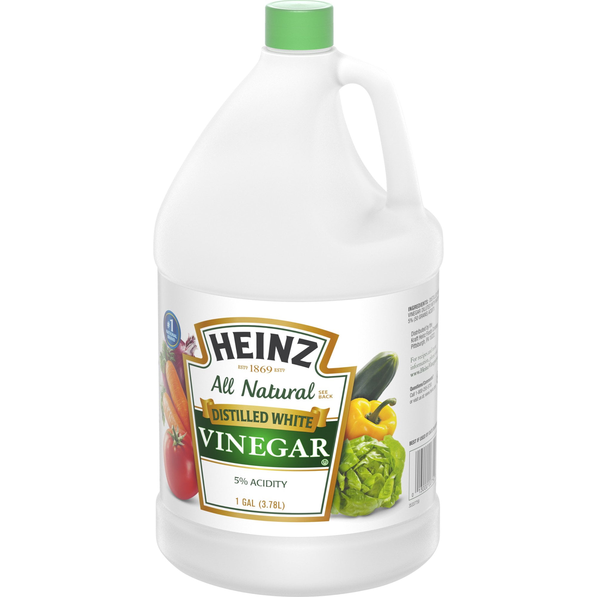 Heinz Distilled White Vinegar 1 Gallon, All Natural, 5% Acidity, 1 gal Jug l Pack of 3