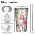 thumbnail image 4 of Pioneer Flower 10oz Tumblers Stainless Steel Tumbler with Lid and Straw,Vacuum Insulated Double Wall Travel Tumbler Cups with Cleaning Brush for Coffee, Tea, 4 of 4