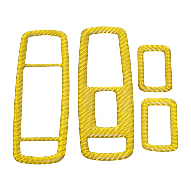 Cubierta del panel de interruptores de elevación de ventanas para Jeep Grand Cherokee WK2 2011-2021, fibra de carbono amarilla