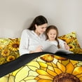 thumbnail image 4 of Homewish Abstrsct Chic Sunflower 7-Piece Twin Bedding Sets,Rustic Flower Floral Bedding Comforter Set,Yellow Flying Butterflues Sheet Sets For Girl Teens,Super Cozy Room Decor Reversible, 4 of 8