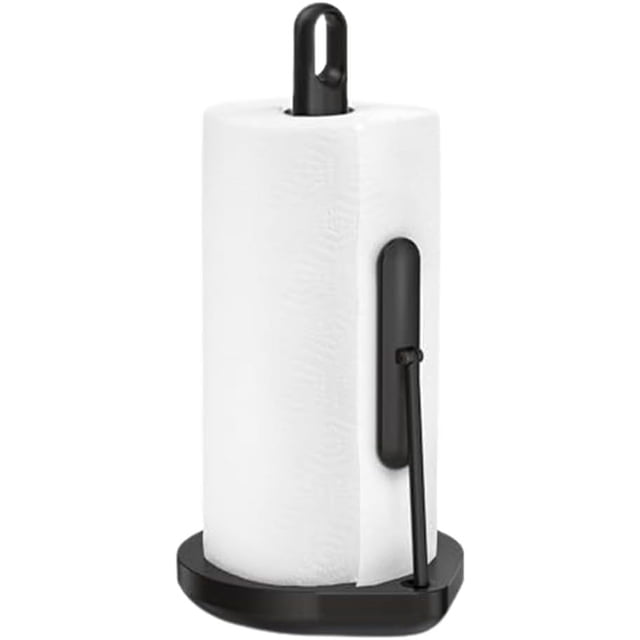 simplehuman Tension Arm Paper Towel Holder, Black Stainless Steel