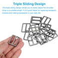 thumbnail image 3 of Uxcell Metal Tri-glide Slide Buckle, Zinc Alloy Adjuster Sliders Webbing Strap Fastener Replacement for Bag Bright Black 25mm, 3 of 7