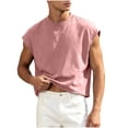 thumbnail image 2 of Kalauyu Sleeveless Athletic Tank Tops for Men Round Neck Cotton Blend Loose Summer Breathable Solid Color Workout Sleeveless Tees, 2 of 9