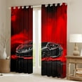 thumbnail image 2 of Feelyou Racing Car Boys Black Out Curtains, Black Red Automobile Curtains Pack of 2 (42x63 Each), Extreme Speed Sports Bedroom Curtains, Window Curtains Room Decor, 2 of 6