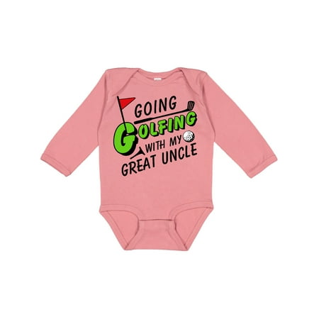 

Inktastic Going Golfing with my Great Uncle- kids golf Gift Baby Boy or Baby Girl Long Sleeve Bodysuit
