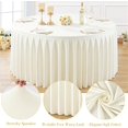 thumbnail image 6 of 2 Pack Ivory Round Tablecloth 60 inch Stretch Spandex Fitted Table Cloth 5FT Round Banquet Tablecloths Wrinkle Free Table Cover Stitch Circle Tablecloth with Ruffle Skirt for Party Wedding Birthday, 6 of 18