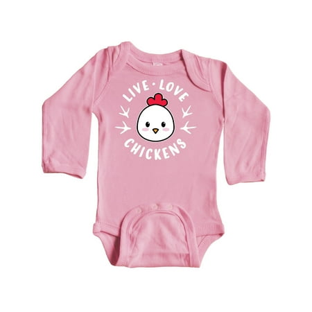 

Inktastic Live Love Chickens Gift Baby Boy or Baby Girl Long Sleeve Bodysuit