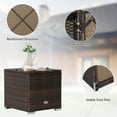 thumbnail image 2 of Gymax 2PCS Rattan Ottomans Seat Side Table Storage Box Footstool w/ Black Cushion Patio, 2 of 4