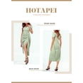 thumbnail image 3 of HOTAPEI Dresses for Women Off Shoulder Bodycon Dress High Slit Ruched Dress Sexy Evening Party Midi Dress, 3 of 6