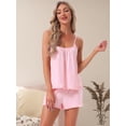 thumbnail image 3 of DARING DIVA Women's 2pcs Sleeveless Ruffles Pajama Set M Pink, 3 of 7