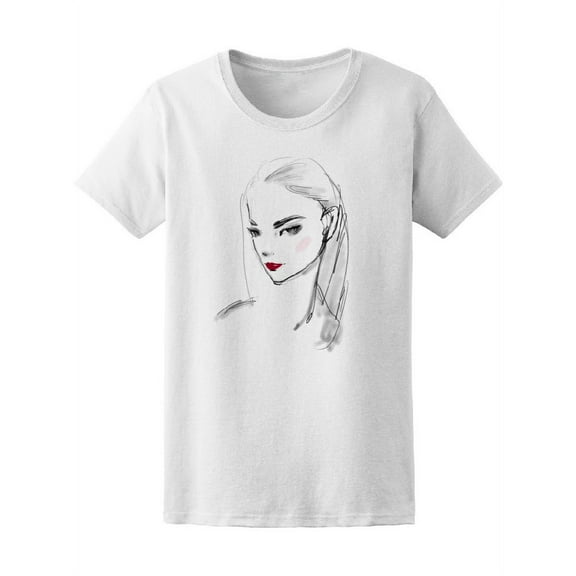 Cute Sketch Fashion Lady Tee Women's -Image by Shutterstock