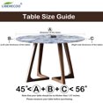 thumbnail image 2 of GFDYREE Nappe Ronde Ajustée en Vinyle avec Endos en Flanelle, Bord Élastique, Nappe en Plastique Imperméable, Résistante aux Taches, Essuyable, pour Table Ronde de 45 Pouces-56 Pouces, 2 of 7