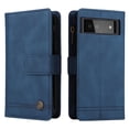 thumbnail image 2 of SaniMore Case for Google Pixel 6 6.4" 2021, PU Leather Zipper Wallet Cover [RFID Blocking] Card Slot Magnetic Clsap Flip Folio Wrist/Crossbody Strap Kickstand Full Protective Cover, Blue, 2 of 18