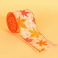 thumbnail image 1 of Hbdhejl Fall Autumn Wired Edge Ribbon Thanksgiving Wired Ribbon Pumpkin Maple Leaf Truck Wired Ribbon Wrapping Crafts Ribbon For Autumn Decorations, 1 of 5