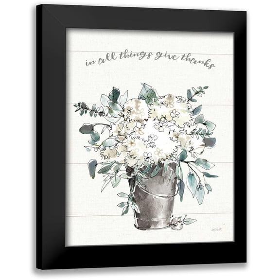 Tavoletti, Anne 12x14 Black Modern Framed Museum Art Print Titled - Modern Farmhouse V Give Thanks