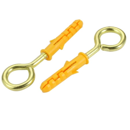 Unique Bargains 10pcs 8mmx40mm Self Drilling Drywall Anchor Yellow W Unique Bargains 10pcs 8mmx40mm Self Drilling Drywall Anchor Yellow W Carbon Steel Hook Eye
