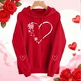 thumbnail image 1 of Xuyuer Women's Valentine's Day Printed Hooded Sweatshirt, Long Sleeve Pullover with Heart Graphic for Holiday Gifts, Couple Outfits and Cozy Casual Winter Wear, 1 of 9