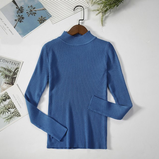 Suéter de cuello alto para mujer, jerseys suaves de punto, suéteres básicos de Cachemira, suéteres suaves sólidos, Top informal de otoño e invierno