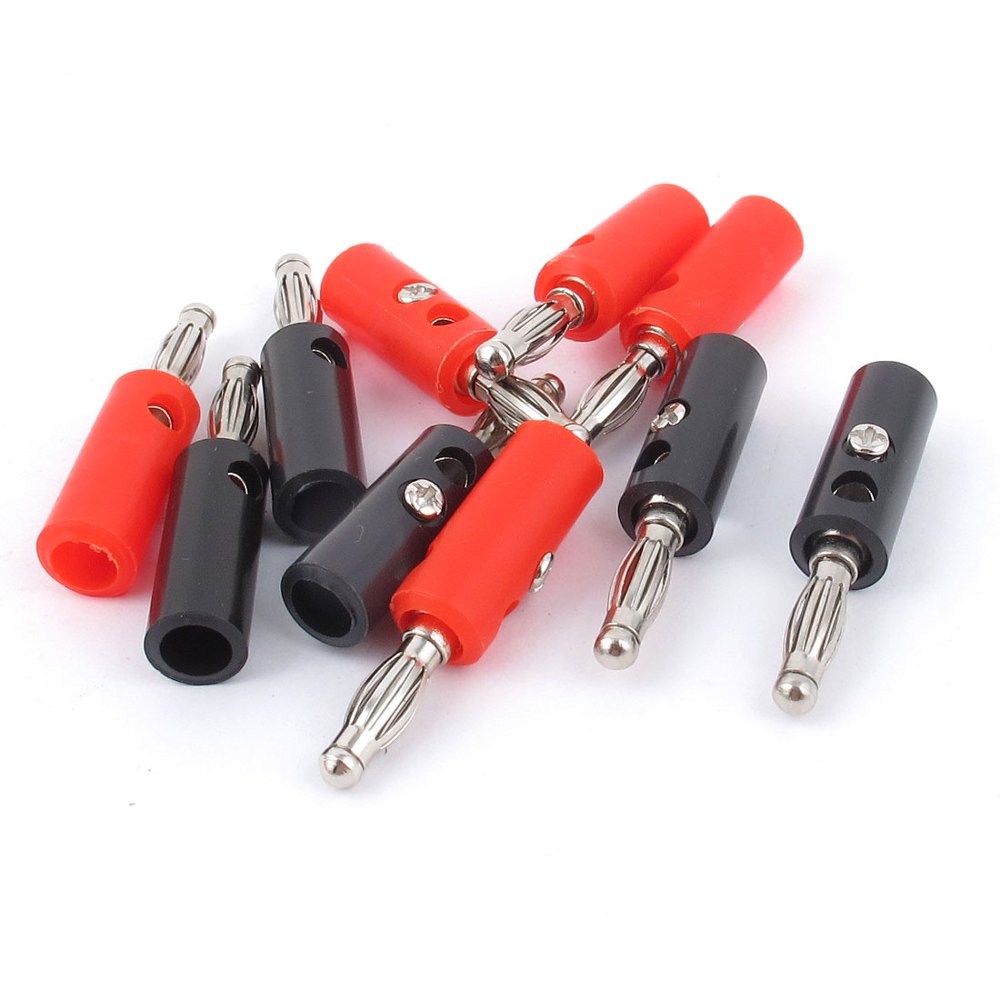 10Pcs Red Black Speaker 4mm Cable Male Banana Plug Connector Walmart