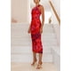 thumbnail image 4 of Vestido PRETTYGARDEN de un Hombro con Fruncido y Estampado Floral XXL, 4 of 6