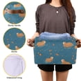 thumbnail image 3 of Yayeee Canvas Storage Basket with Handles for Shelves Fabric Bins Closet Organizer, Capybaras Swimming, 3 of 8