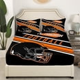 thumbnail image 3 of Erosebridal Ensemble de Draps de Soccer Rugby Full pour Garçons, Noir 4 Pcs, Super Confortable, Pittsburgh, 3 of 6