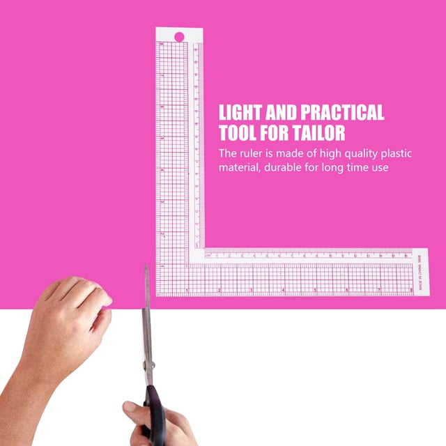 Peahefy Sewing Ruler, L-Square Ruler Tailor Craft Tool For Sewing For Clothing