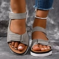 thumbnail image 2 of Rokment Orthopedic Walking Sandals for Women with Arch Support Comfortable Leather Memory Foam Wedge Heels Non Slip Work Summer Shoes Grey Size 8, 2 of 6