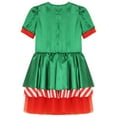 thumbnail image 4 of iEFiEL Girls Short Sleeve Tutu Dance Dress Figure Skating Stage Performance Christmas Elf Dress Red 4, 4 of 7