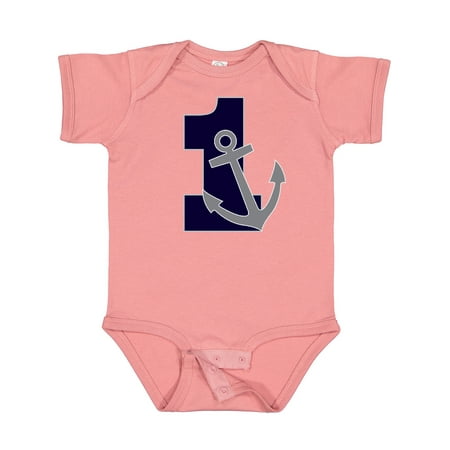 

Inktastic First Birthday Nautical Anchor 1 Year Old Gift Baby Boy or Baby Girl Bodysuit