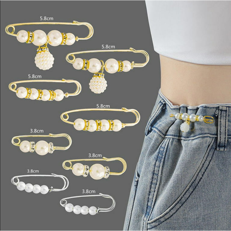 2pcs Women's Brooch Set Tighten Waist Brooches Nail Free Alloy Daisy Pants  Jeans Adjustable Waist Clip Pins Clothing Accessory