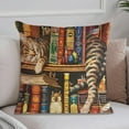 thumbnail image 4 of Cat Pattern Throw Pillow Covers Decorative Outdoor Soft Pillowcases Home Decor Living Room Cushion Case for Bed Couch Car 18x18in, 4 of 6
