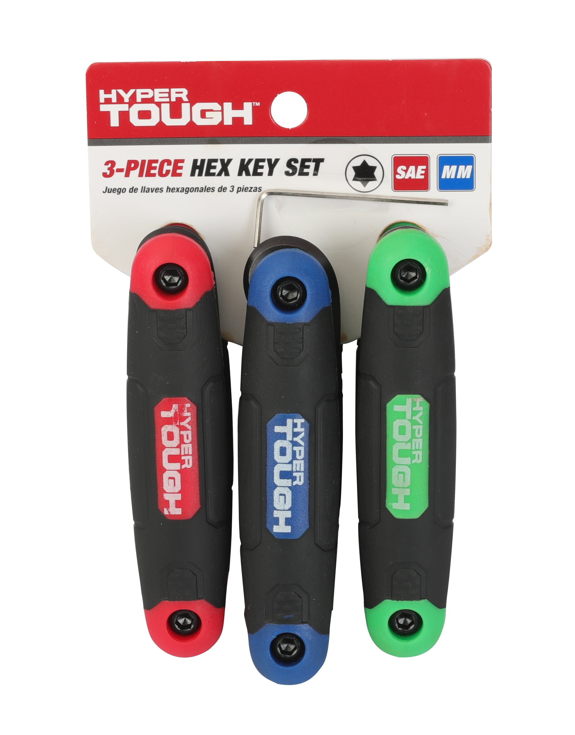 Hyper Tough 3-Pack Folding Hex Key Set with SAE, Metric, and Star