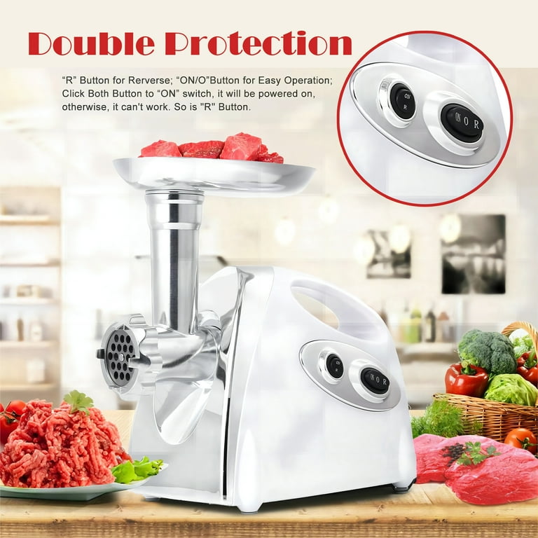 Electric Kitchen Meat Grinder Sausage Maker With Handle Red