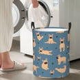 thumbnail image 6 of Uemuo French Bulldog Yoga Pattern Circular Laundry Hamper Basket with handles,Collapsible laundry basket,Large capacity laundry hamper,Laundry Organizer-Small, 6 of 8