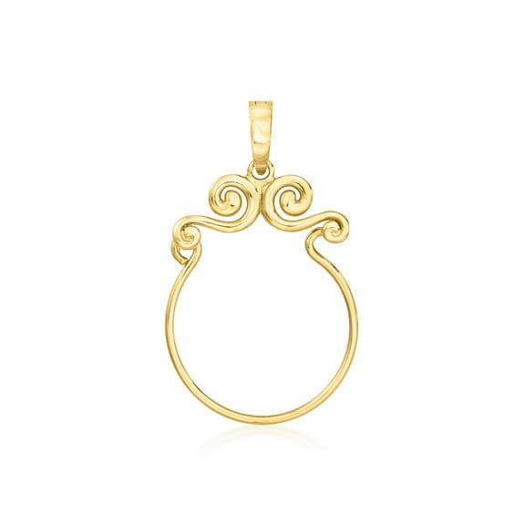 Ross-Simons 18kt Gold Over Sterling Scrolled Charm Holder Pendant, Women's, Adult