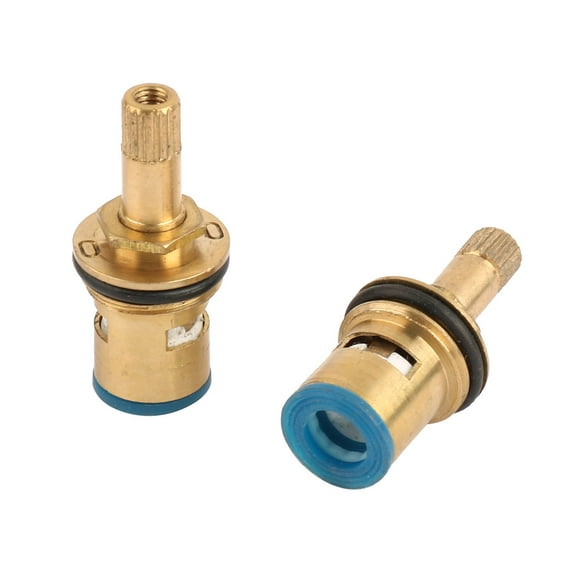Home Bathroom Brass Replacement Faucet Cartridge Fitting Valve Gold Tone 2pcs