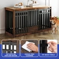 thumbnail image 4 of ModFusion 55" Sliding Door Dog Crate Furniture – Heavy-Duty Metal Frame & Vintage Wood Top, Fits Large Dogs up to 110 lbs, 4 of 9