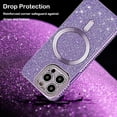 thumbnail image 5 of for iPhone 16 Pro Max Bling Crystal Diamonds Rhinestone Bumper Cover, [Compatible with MagSafe] Glitter Sparkle Bling Luxury Shiny Cute TPU Cover Case for 16 Pro Max KZ-Purple, 5 of 12